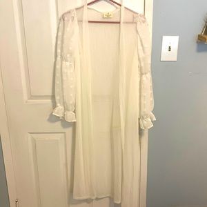 White, floor-length cover up